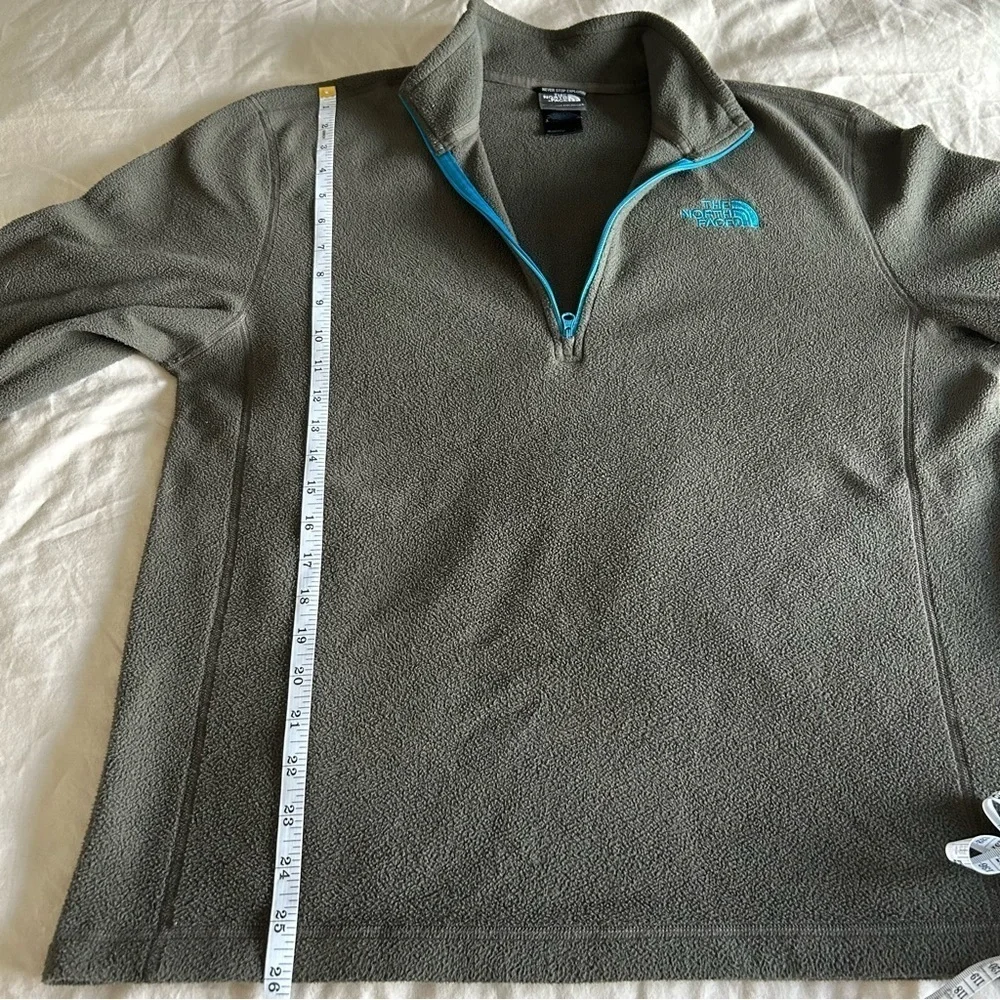 The North Face Men's Olive Green Fleece Quarter Zip-Up, Outdoor,Gorpcore,Sweater